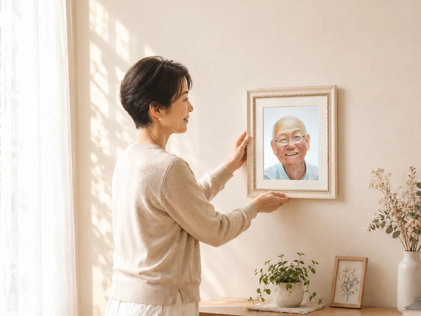 飾りやすい人気サイズを室内に飾ったイメージ